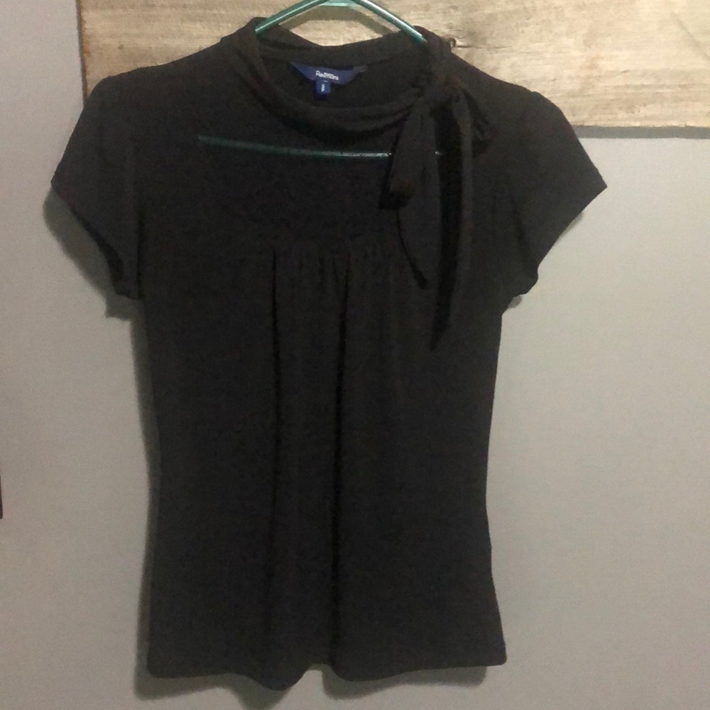 Y2K mesh fishnet dot bow blouse top